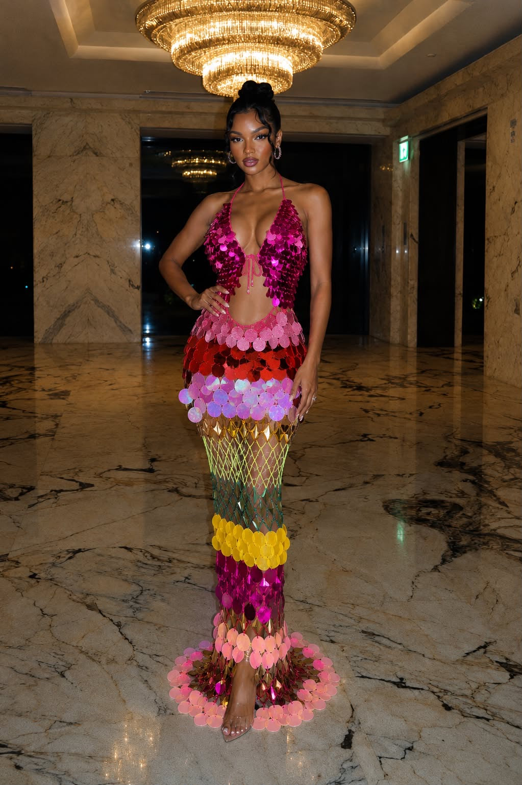 The Paradise Mirage Sunset Tropicana Gown
